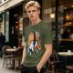Olive T-Shirt With Cute Clownfish Sushi Graphic Print