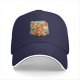Black Baseball Cap with Retro Sunset Tiny Drinks Fruit Graphic