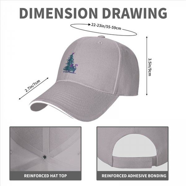 Black Baseball Cap With Decorated Christmas Tree Graphic