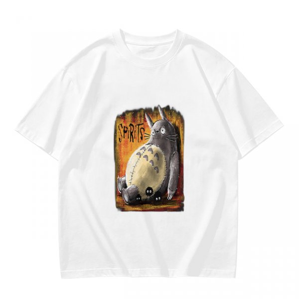 Olive green t-shirt with Totoro 'Spirits' graphic print
