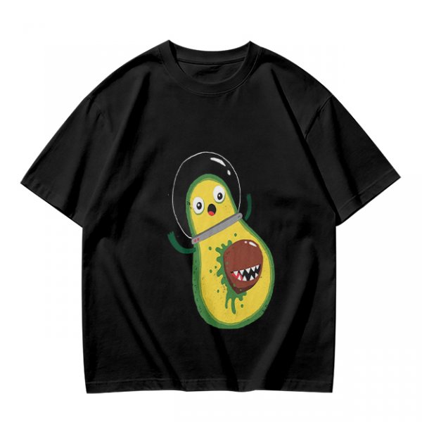 Olive T-Shirt With Astronaut Avocado Monster Print