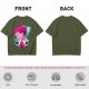 Olive T-shirt with Hisoka Anime Character and Ace of Hearts Print