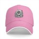Black Baseball Cap With Japanese Oni Mask Floral Art Print