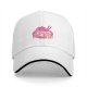 Black baseball cap with pink ramen bowl graphic design