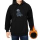 Black Hoodie With Creepy Clown Graphic Print