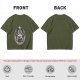 Olive T-Shirt With Cute Emotional Support Demon Goat Graphic