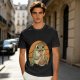 Olive Green T-Shirt Featuring a Frog Eating Spaghetti Graphic