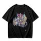 Olive T-Shirt with Anime Character Group Coffee Print