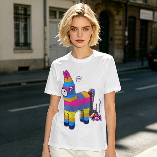 Oops Donkey Pinata Graphic Olive Green T-Shirt