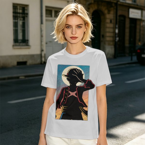 Olive Anime Character Silhouette Graphic T-Shirt