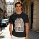 Olive T-Shirt With Whimsical Wizard Cat Garden Door Art