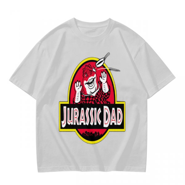 Olive T-Shirt with Jurassic Dad Dinosaur Graphic Print