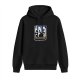Black Hoodie With Raccoon Axe Graphic Print