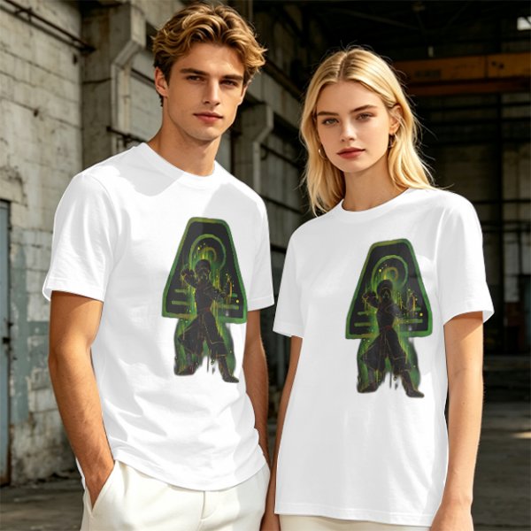 Olive T-shirt with Earth Bender Silhouette Graphic