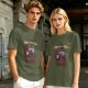 Olive T-Shirt With Relaxed Cat 'Tomorrow For A Better Today' Print