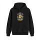 Black Hoodie With Retro Sunflower Mascot Graphic And Text