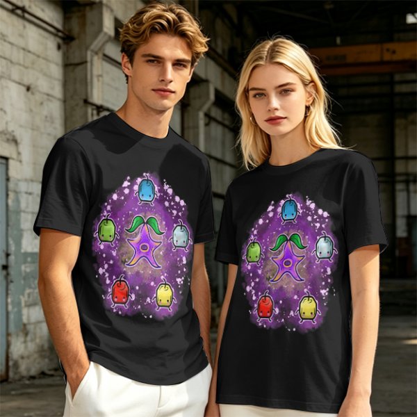 Stardew Valley Junimos and Stardrop Graphic Tee