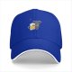 Black baseball cap with cute blue monster holding a foamy beer mug
