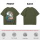 Olive T-shirt with Tangled Orange Cat Yarn It Print