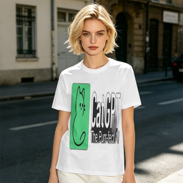 Olive Green CatGPT The Purr-fect AI Graphic T-Shirt
