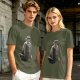 Olive T-Shirt Featuring Princess Mononoke Warrior Artwork