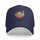 Black baseball cap with frog in ramen bowl graphic