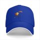 Black Baseball Cap With Relaxed Ginger Cat In Beach Chair Print