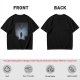 Olive T-Shirt With Dark Fantasy Silhouette Print Of Warrior And Winged Beast