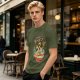 Olive T-Shirt with Kawaii Ramen Monster Bowl Graphic