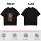 Olive T-Shirt with Tribal Warrior Mask and Horse Graphic Print