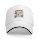 Black baseball cap with cute slow foods themed cartoon print
