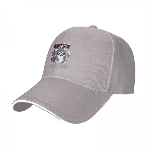 Black baseball cap with angry cartoon wolf graphic and I SAID text
