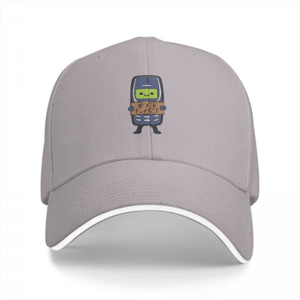 Black baseball cap with retro mobile phone 'Never Forget' graphic