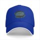 Black baseball cap with flat earth 'around the world' graphic print