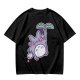 Olive T-Shirt With Cute Chibi Totoro Holding Leaf Print