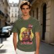 Olive T-Shirt With One Piece Anime Crew 'In My Island' Print