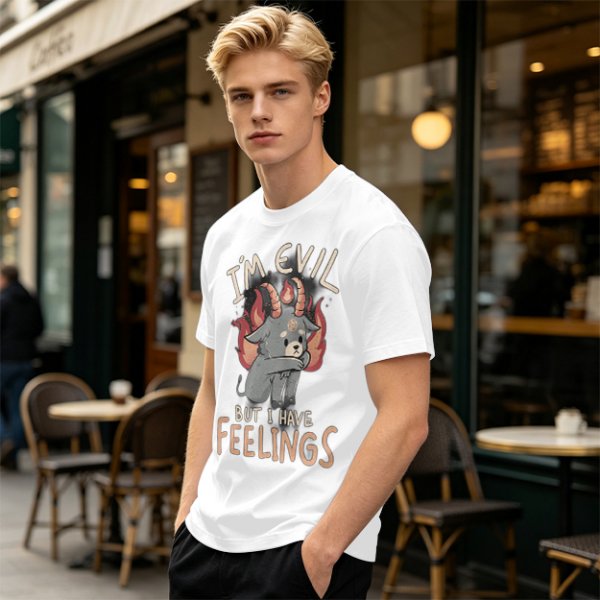 I'm Evil But I Have Feelings Cute Demon Goat Graphic T-Shirt