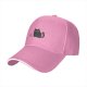 Black baseball cap with minimalist grey cat graphic