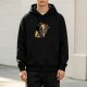 Black hoodie with skeleton musician playing violin graphic