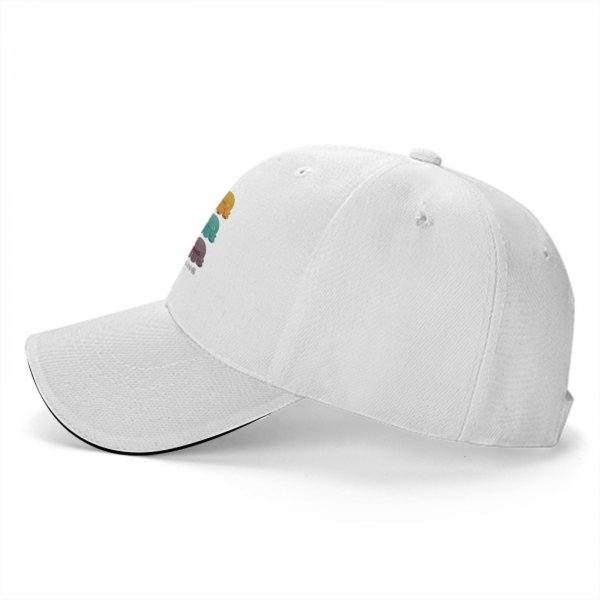 Black baseball cap with colorful emotional octopus graphic print