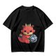 Cute Red Dragon Holding D20 Dice Graphic T-Shirt