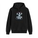 Black hoodie with 'Need More Coffee' and cartoon dog graphic