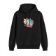 Black hoodie with cute shiba inu ramen bowl graphic