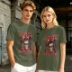 Olive T-Shirt with Cat Darth Vader 'I Like My Coffee On The Dark Side' Print