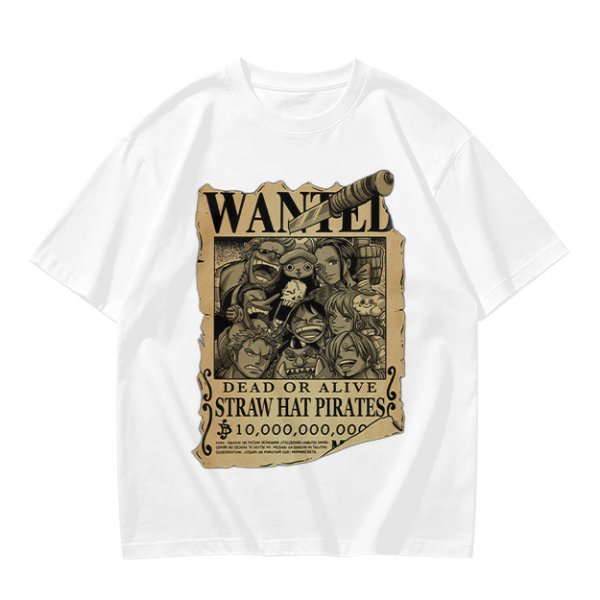 One Piece Straw Hat Pirates Wanted Poster Graphic T-Shirt