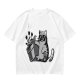 Olive T-Shirt With Cool Cat Wearing Sunglasses Knocking Over Potted Plant