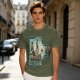 Olive T-Shirt With Pirate Ship In Glass Jar Artwork