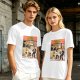 Olive green t-shirt with Yellow Fiction Simpson-style Pulp Fiction dance print