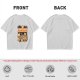 Olive T-Shirt With Cute Cats Doing Laundry Graphic