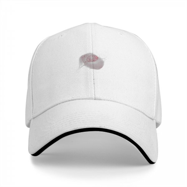Black Baseball Cap With Pink Lip Print Design
